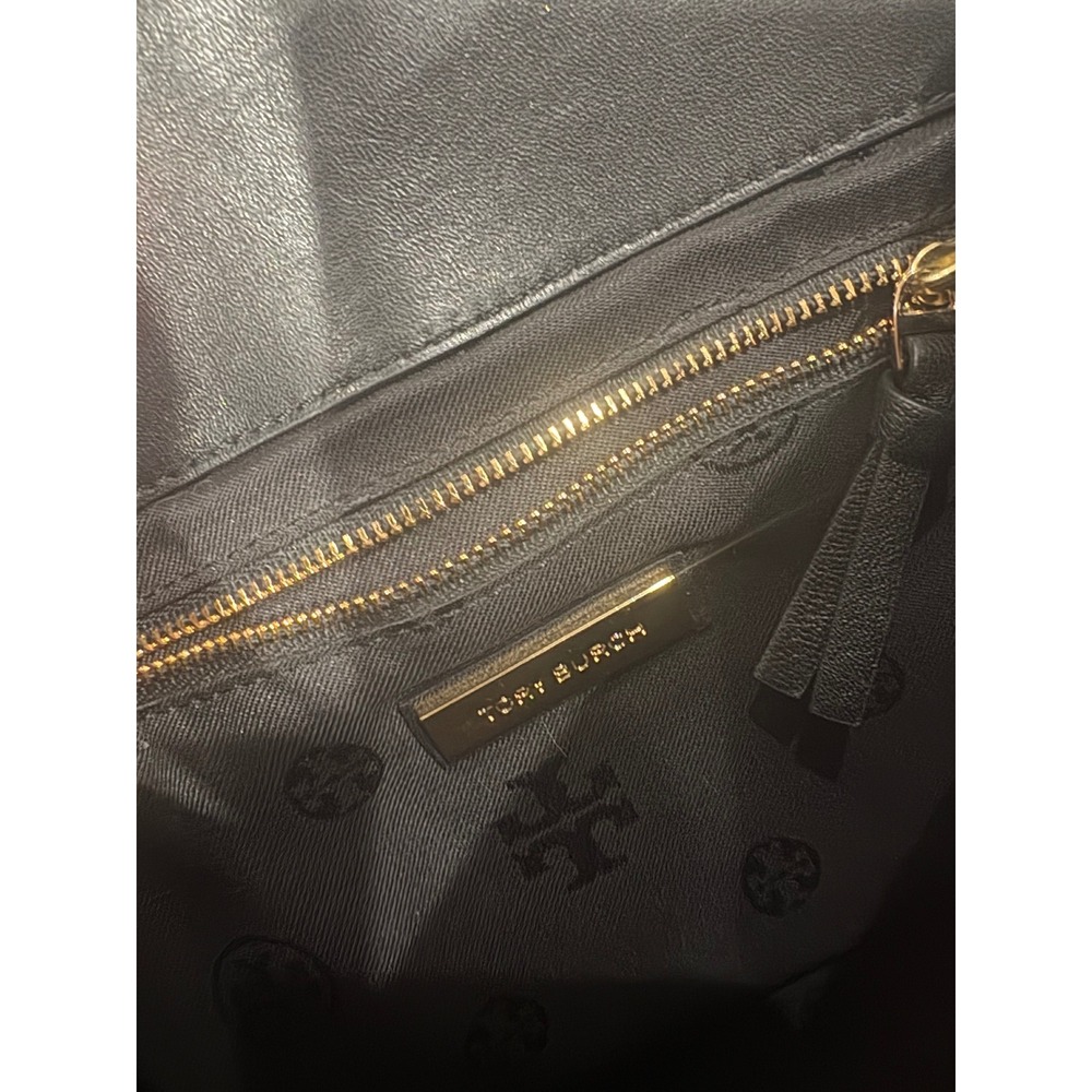 Tory Burch Fleming Convertible Shoulder Bag Black Leather Medium - Picture 11 of 12